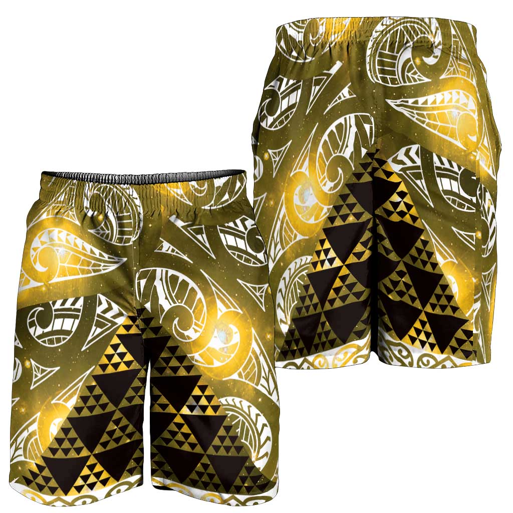 Matariki New Zealand Shorts for Men NZ Niho Taniwha Maori New Year Yellow Galaxy