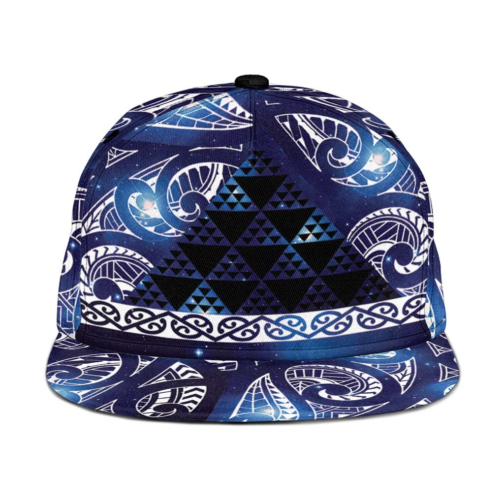 Matariki New Zealand Snapback Cap NZ Niho Taniwha Maori New Year Blue Galaxy LT14 One Size Blue - Polynesian Pride