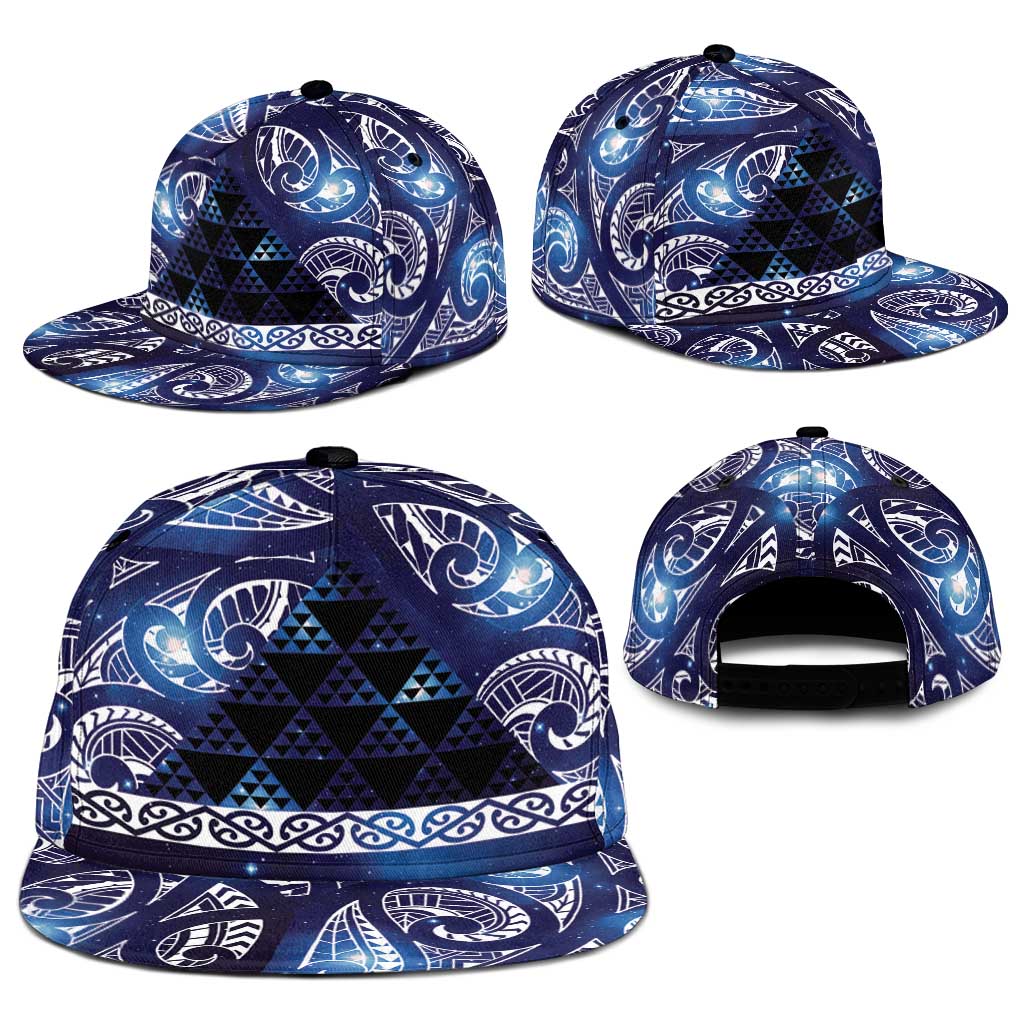 Matariki New Zealand Snapback Cap NZ Niho Taniwha Maori New Year Blue Galaxy LT14 - Polynesian Pride