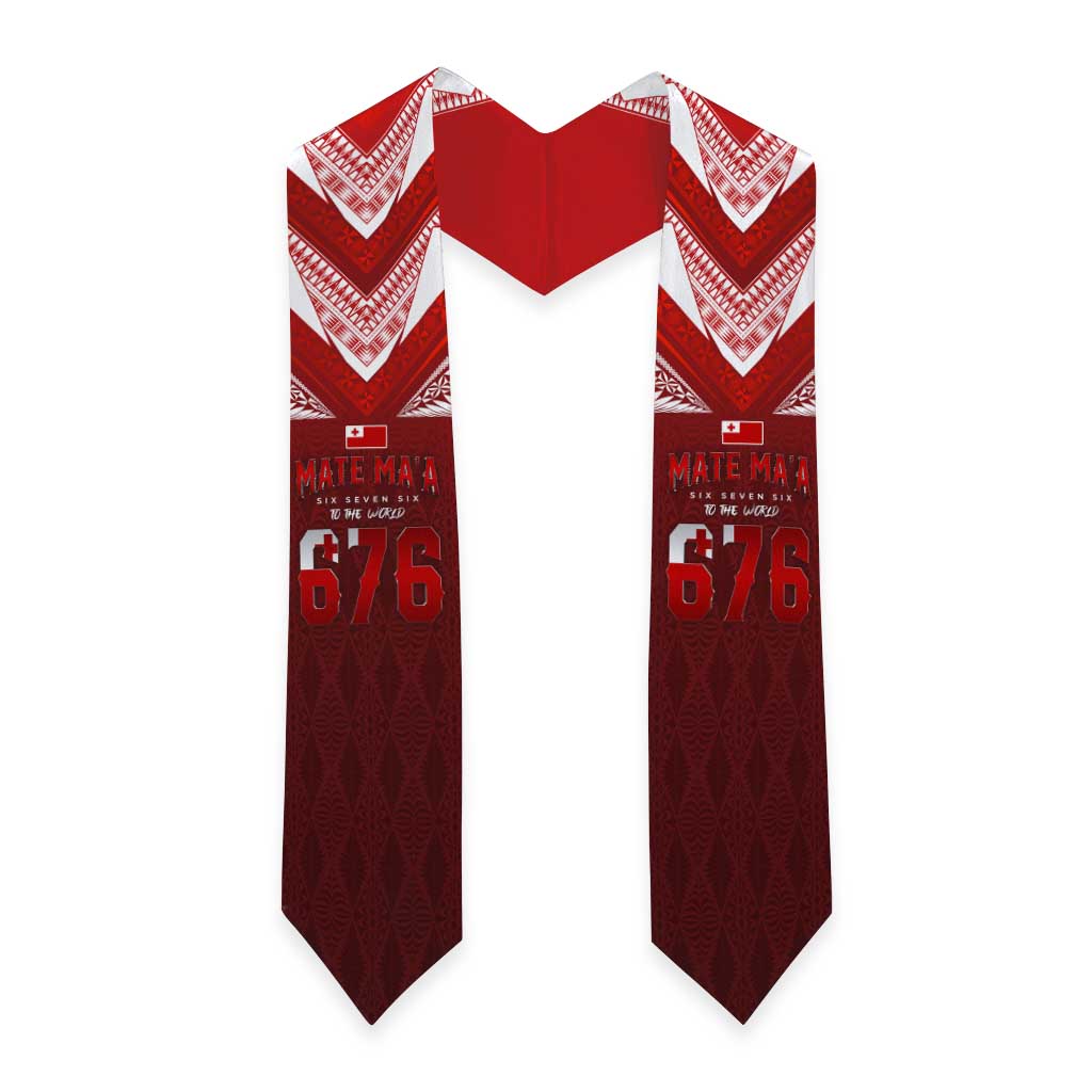 Mate Ma'a Tonga Rugby Graduation Stole Six Seven Six to The World LT03 - Polynesian Pride