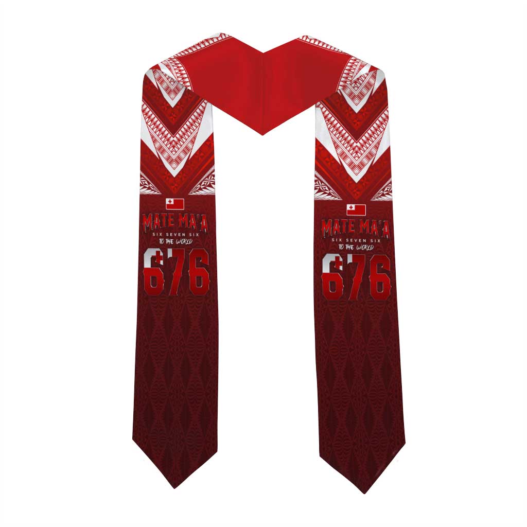 Mate Ma'a Tonga Rugby Graduation Stole Six Seven Six to The World LT03 - Polynesian Pride