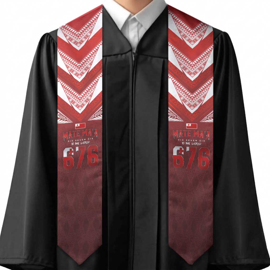 Mate Ma'a Tonga Rugby Graduation Stole Six Seven Six to The World LT03 - Polynesian Pride