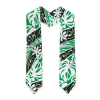 Matie Tahiti Tiare Monstera Graduation Stole Polynesian Pattern Curve Style LT01 - Polynesian Pride