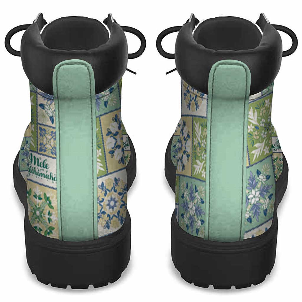 Mele Kalikimaka Hawaii Christmas All Season Boots Omaomao Seamless Floral Motif - Polynesian Pride