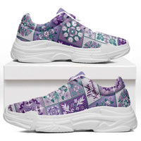 Mele Kalikimaka Hawaii Christmas Chunky Sneakers Poni Seamless Floral Motif - Polynesian Pride