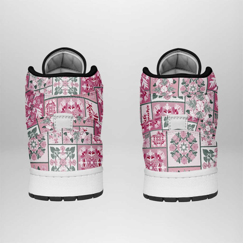 Mele Kalikimaka Hawaii Christmas High Sneakers AJ1 Akala Seamless Floral Motif - Polynesian Pride