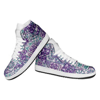 Mele Kalikimaka Hawaii Christmas High Sneakers AJ1 Poni Seamless Floral Motif - Polynesian Pride