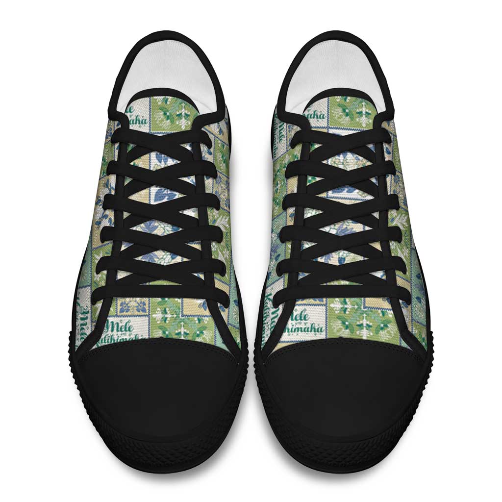 Mele Kalikimaka Hawaii Christmas Low Top Shoes Omaomao Seamless Floral Motif - Polynesian Pride