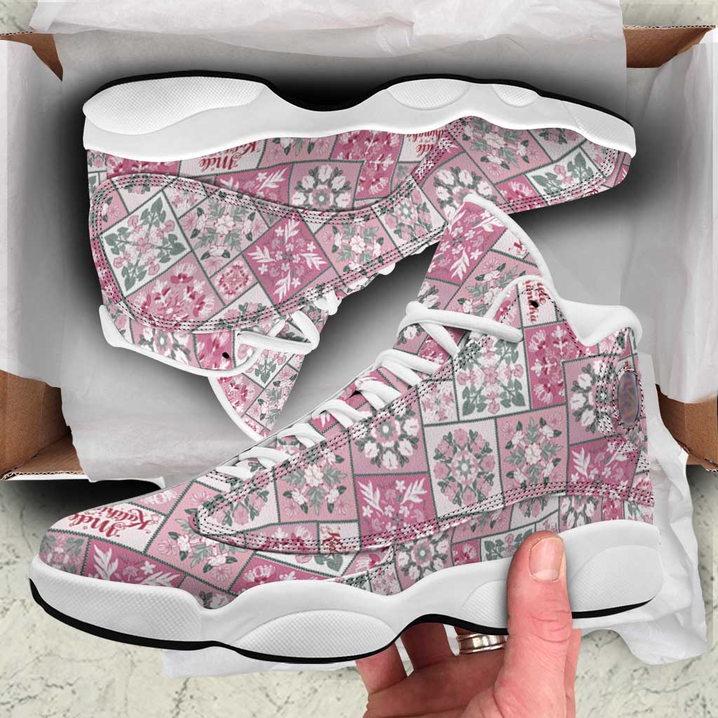 Mele Kalikimaka Hawaii Christmas Sneakers J13 Akala Seamless Floral Motif - Polynesian Pride