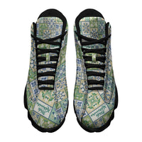 Mele Kalikimaka Hawaii Christmas Sneakers J13 Omaomao Seamless Floral Motif - Polynesian Pride