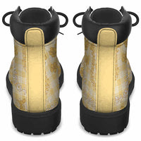 Melemele Aloha Hawaii All Season Boots Plumeria Lei With Palaka Motif - Polynesian Pride