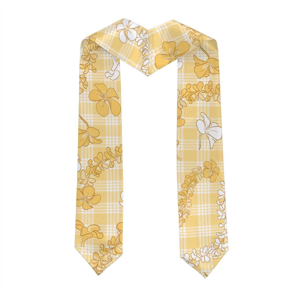 Melemele Aloha Hawaii Graduation Stole Plumeria Lei With Palaka Motif LT14 - Polynesian Pride