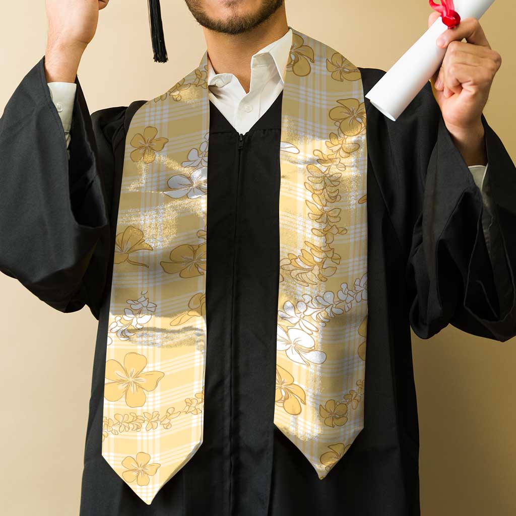 Melemele Aloha Hawaii Graduation Stole Plumeria Lei With Palaka Motif LT14 - Polynesian Pride