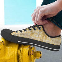 Melemele Aloha Hawaii Low Top Shoes Plumeria Lei With Palaka Motif - Polynesian Pride