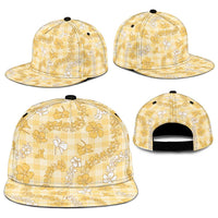 Melemele Aloha Hawaii Snapback Cap Plumeria Lei With Palaka Motif - Polynesian Pride