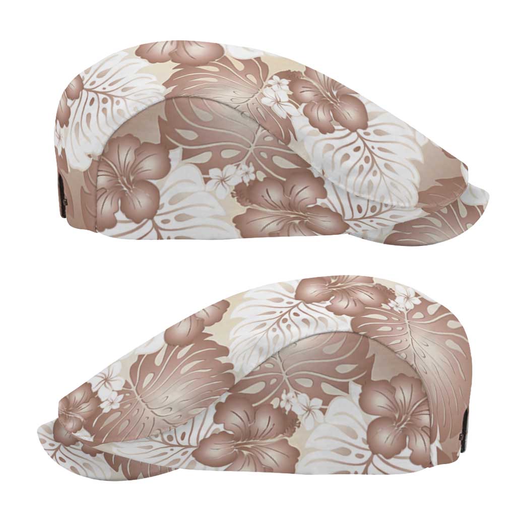 Mocha Mousse Aloha Hawaii Jeff Hat Monstera Hibiscus Plumeria Seamless Vibes - Polynesian Pride