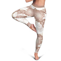 Mocha Mousse Aloha Hawaii Leggings Monstera Hibiscus Plumeria Seamless Vibes - Polynesian Pride