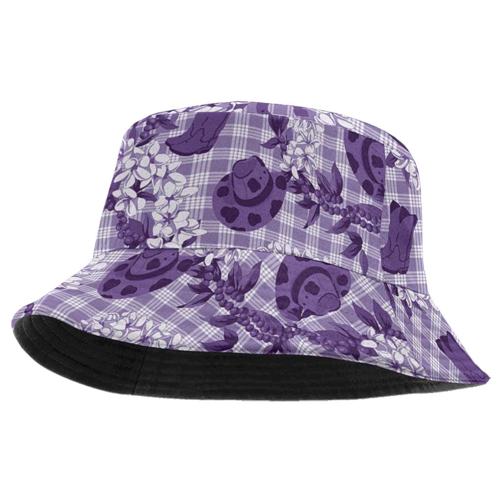 Mokihana Maile Ilima Leis Paniolo Palaka Bucket Hat Hawaiian Poni Spirit - Polynesian Pride