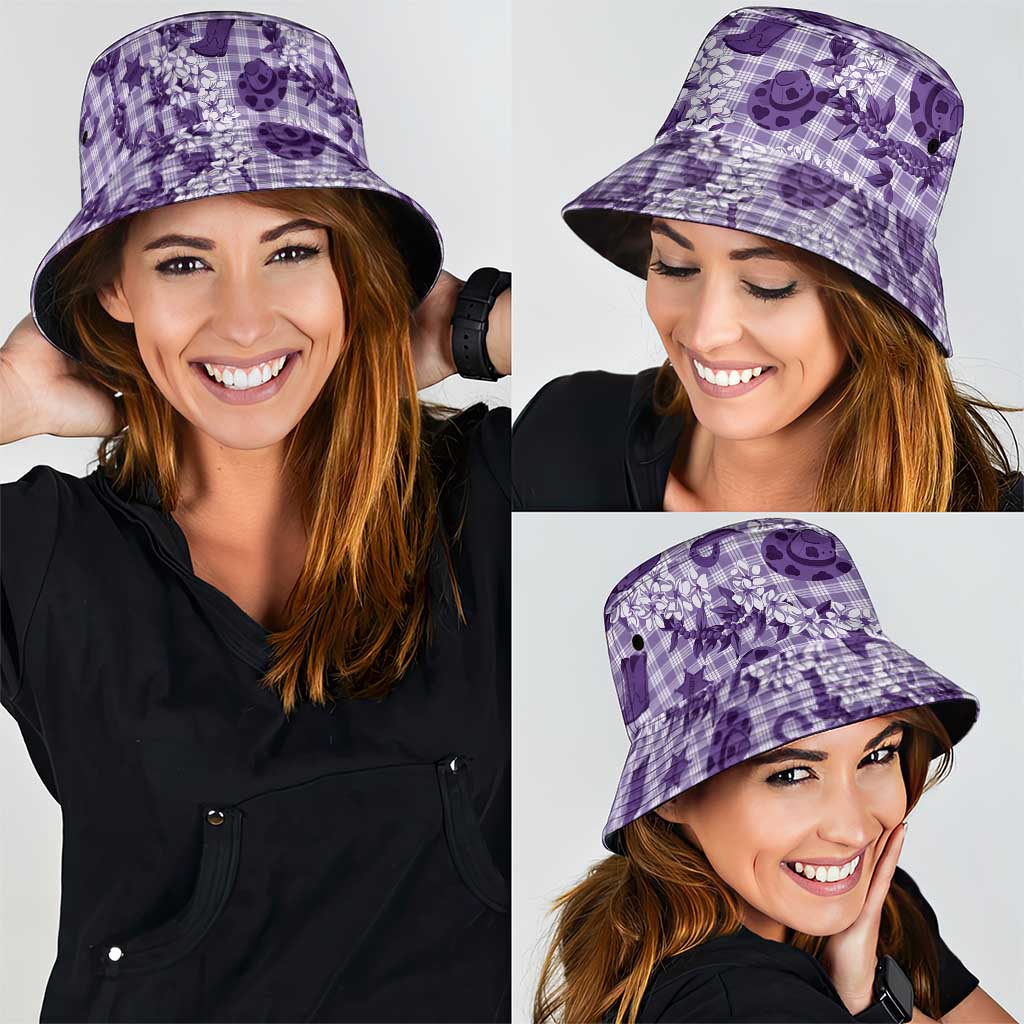 Mokihana Maile Ilima Leis Paniolo Palaka Bucket Hat Hawaiian Poni Spirit - Polynesian Pride