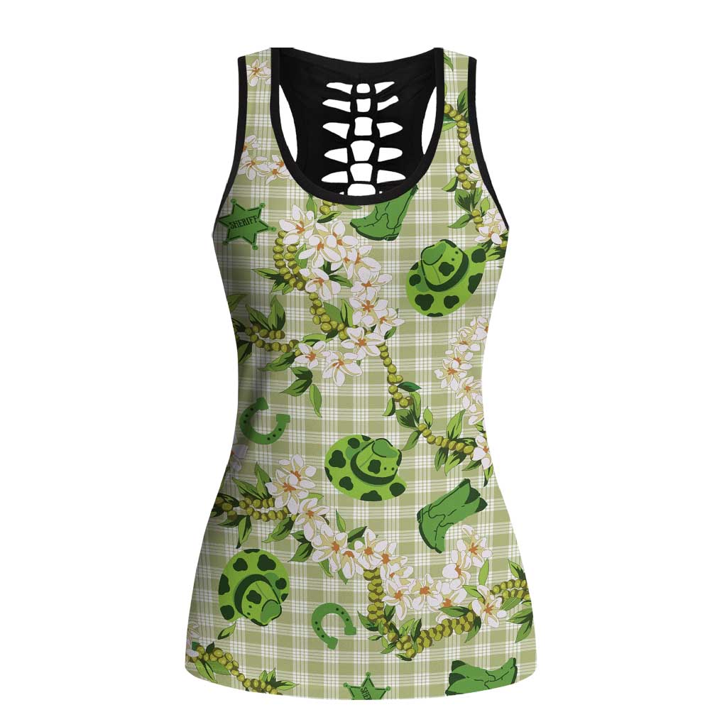 Mokihana Maile Ilima Leis Paniolo Palaka Hollow Tank Top Hawaiian Omaomo Ala Spirit - Polynesian Pride