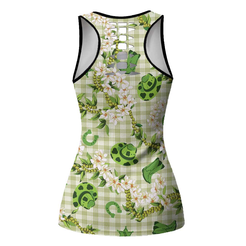 Mokihana Maile Ilima Leis Paniolo Palaka Hollow Tank Top Hawaiian Omaomo Ala Spirit - Polynesian Pride