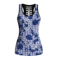 Mokihana Maile Ilima Leis Paniolo Palaka Hollow Tank Top Hawaiian Polu Spirit - Polynesian Pride