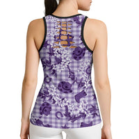 Mokihana Maile Ilima Leis Paniolo Palaka Hollow Tank Top Hawaiian Poni Spirit - Polynesian Pride