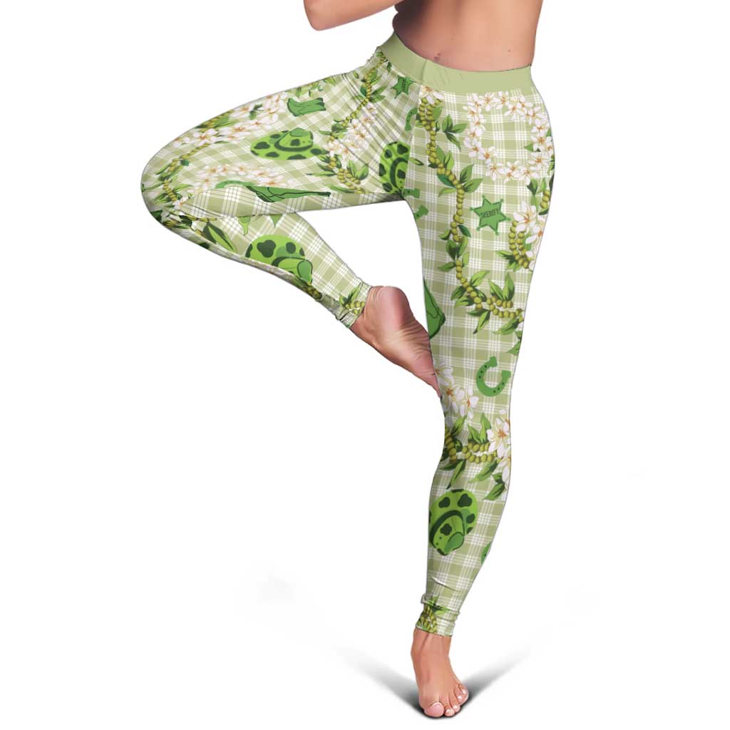 Mokihana Maile Ilima Leis Paniolo Palaka Leggings Hawaiian Omaomo Ala Spirit - Polynesian Pride