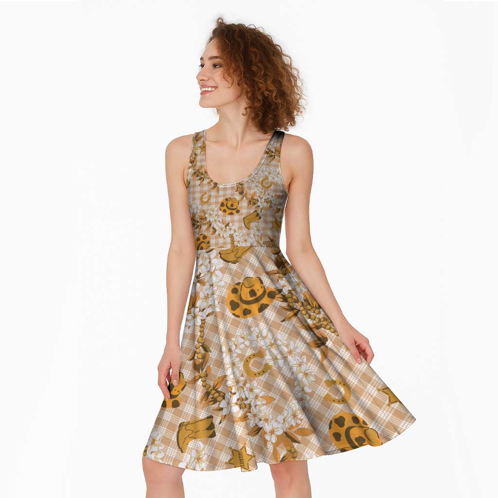 Mokihana Maile Ilima Leis Paniolo Palaka Midi Dress Hawaiian Kula Spirit - Polynesian Pride