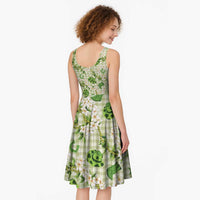 Mokihana Maile Ilima Leis Paniolo Palaka Midi Dress Hawaiian Omaomo Ala Spirit - Polynesian Pride