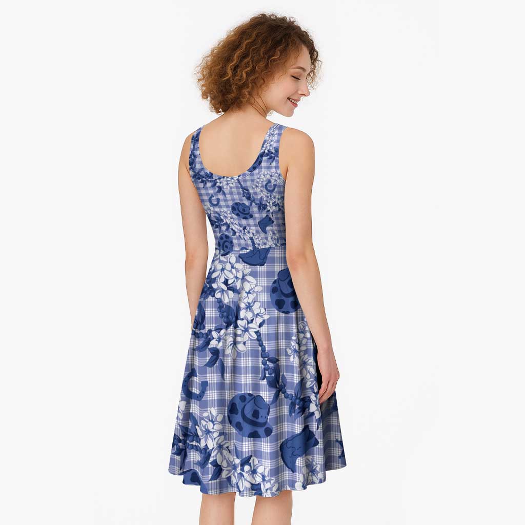 Mokihana Maile Ilima Leis Paniolo Palaka Midi Dress Hawaiian Polu Spirit - Polynesian Pride