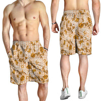 Mokihana Maile Ilima Leis Paniolo Palaka Shorts for Men Hawaiian Kula Spirit - Polynesian Pride
