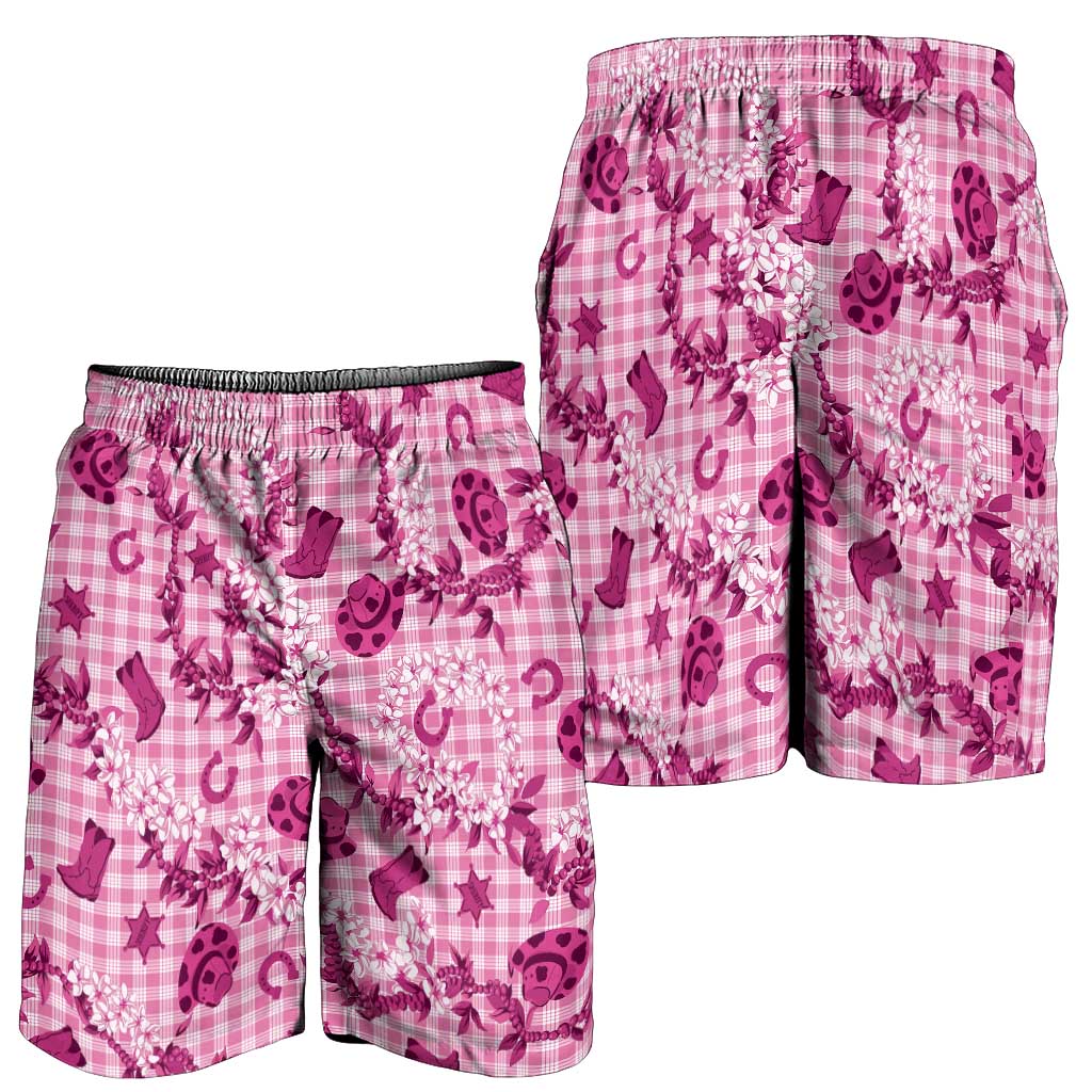Mokihana Maile Ilima Leis Paniolo Palaka Shorts for Men Hawaiian Omaomo Ulaula Spirit - Polynesian Pride
