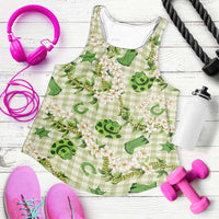 Mokihana Maile Ilima Leis Paniolo Palaka Women Racerback Tank Hawaiian Omaomo Ala Spirit - Polynesian Pride