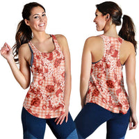 Mokihana Maile Ilima Leis Paniolo Palaka Women Racerback Tank Hawaiian Ulaula Spirit - Polynesian Pride