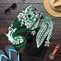 Monstera Plumeria Flowers Green Shorts for Men Polynesian Pattern LT01 Green - Polynesian Pride