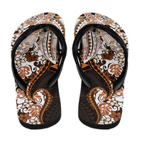 Monstera Plumeria Flowers Orange Flip Flops Polynesian Pattern LT01 - Polynesian Pride