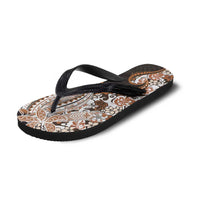 Monstera Plumeria Flowers Orange Flip Flops Polynesian Pattern LT01 - Polynesian Pride