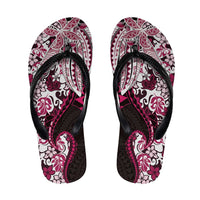 Monstera Plumeria Flowers Pink Flip Flops Polynesian Pattern LT01 Pink - Polynesian Pride