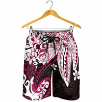 Monstera Plumeria Flowers Pink Shorts for Men Polynesian Pattern LT01 - Polynesian Pride