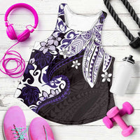 Monstera Plumeria Flowers Purple Women Racerback Tank Polynesian Pattern LT01 Purple - Polynesian Pride