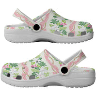Monstera Tiare Plumeria Lei Pattern Clogs Shoes Green Version LT01 - Polynesian Pride