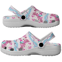 Monstera Tiare Plumeria Lei Pattern Clogs Shoes Pink Version LT01 - Polynesian Pride