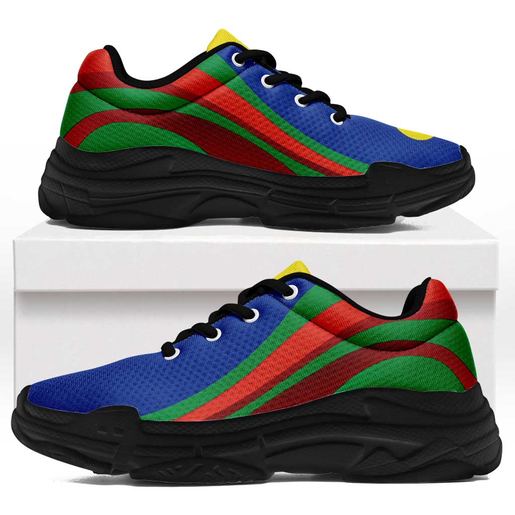 New Caledonia Chunky Sneakers Flag-Inspired Curve Style LT05 Colorful - Polynesian Pride