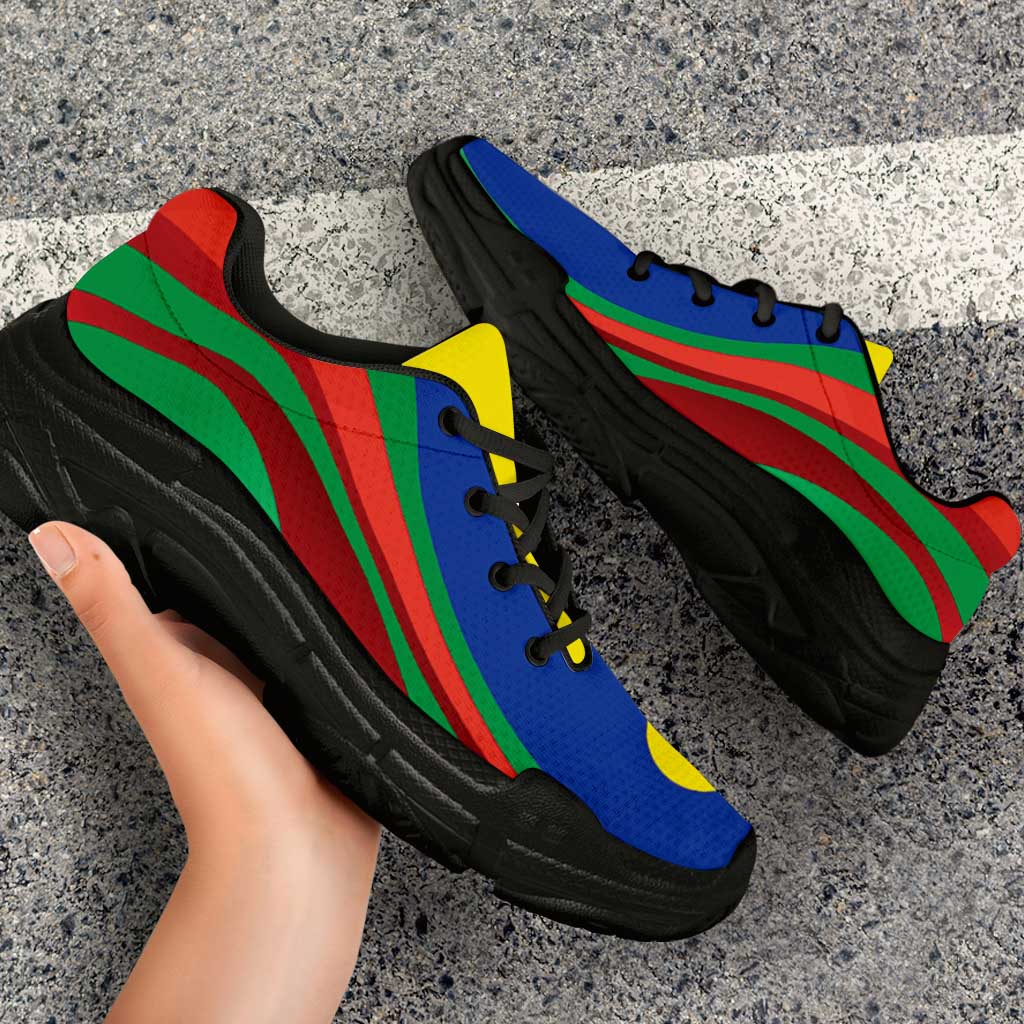 New Caledonia Chunky Sneakers Flag-Inspired Curve Style LT05 - Polynesian Pride