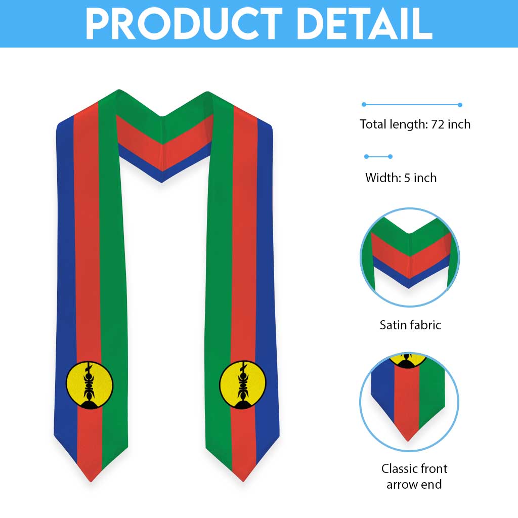 New Caledonia Graduation Stole Flag Style LT05 - Polynesian Pride