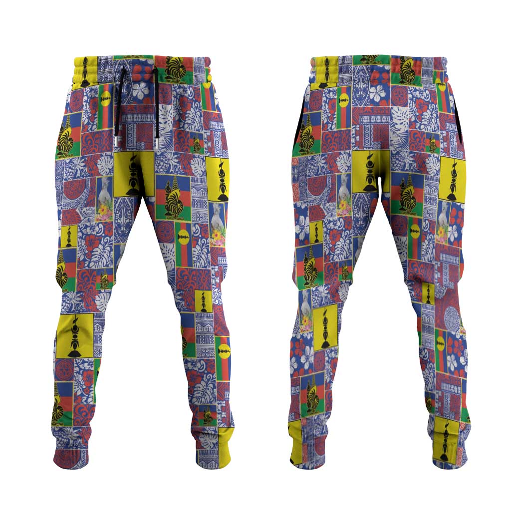 New Caledonia Joyeux Noel Jogger Pants Pacific Patchwork Xmas Vibes LT9 Blue - Polynesian Pride