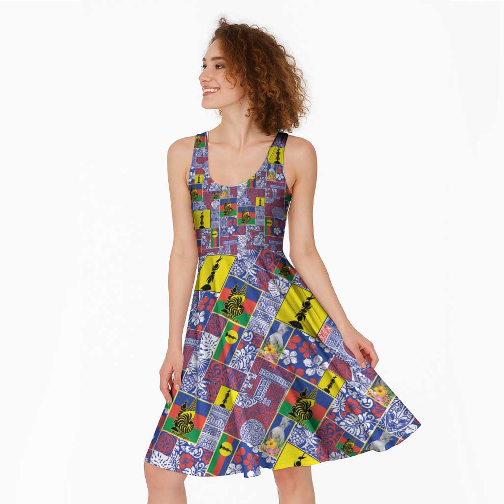 New Caledonia Joyeux Noel Midi Dress Pacific Patchwork Xmas Vibes - Polynesian Pride
