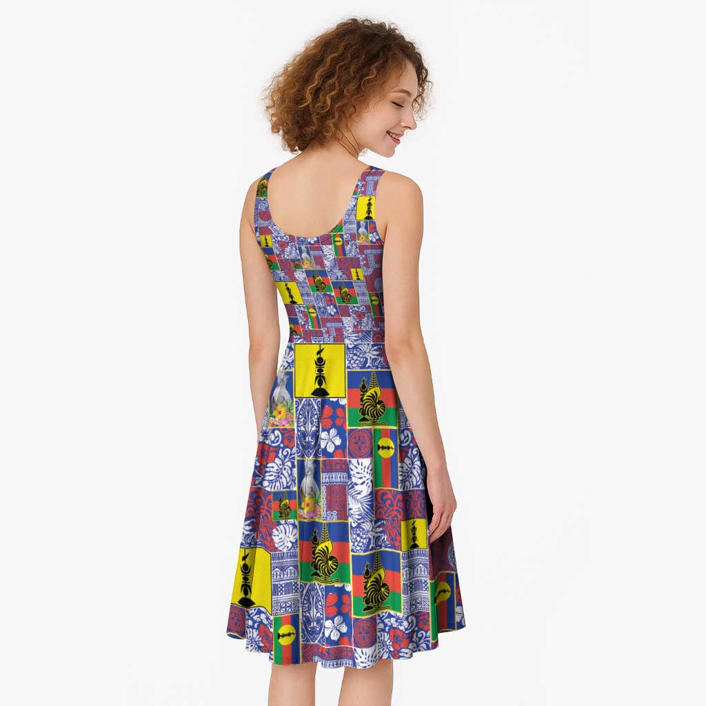 New Caledonia Joyeux Noel Midi Dress Pacific Patchwork Xmas Vibes - Polynesian Pride