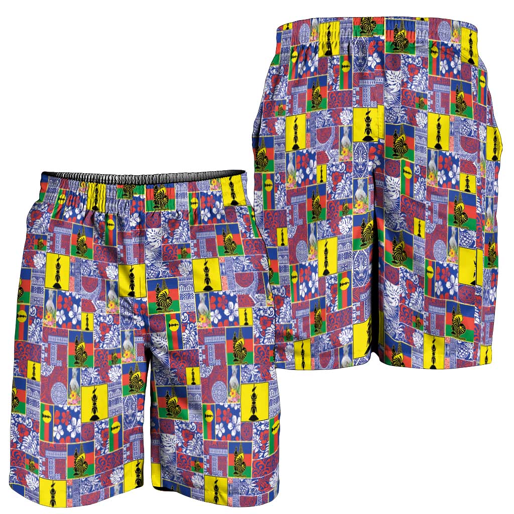New Caledonia Joyeux Noel Shorts for Men Pacific Patchwork Xmas Vibes LT9 - Polynesian Pride